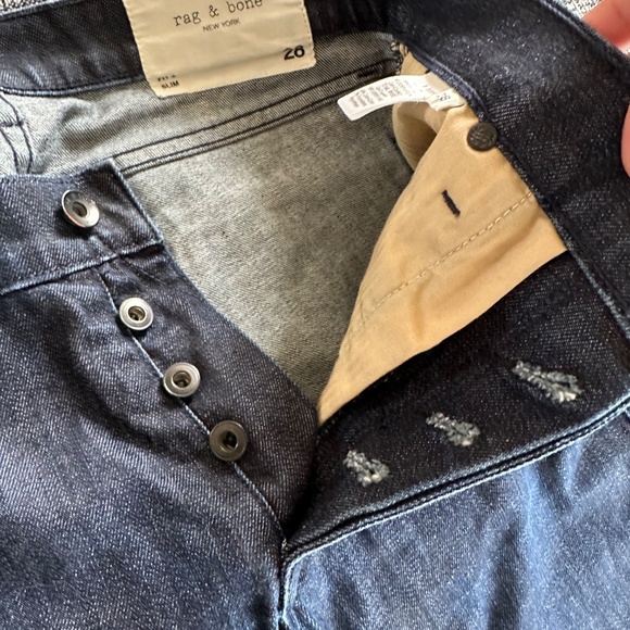 Rag & bone Slim Fit 2 Denim Men’s Tonal Rinse Dark Wash Blue Jeans 28 - Picture 5 of 9